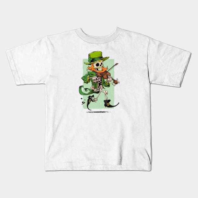 Dia de los Leprechauns Kids T-Shirt by shanehuntart